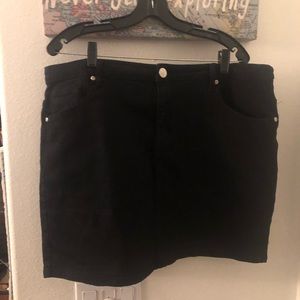 black jean mini skirt